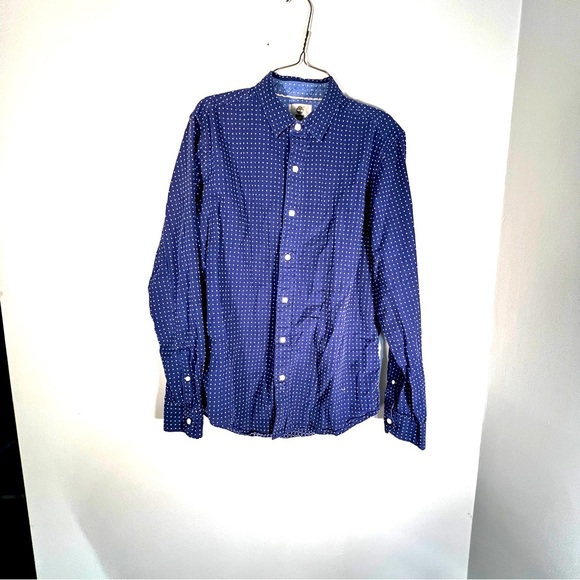 Timberland Shirt Men's Medium Blue/White Long Sleeve Button Down - Picture 1 of 7